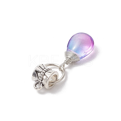 Electroplate Glass Pendants PALLOY-JF03577-1