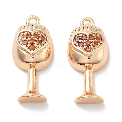 Brass Micro Pave Cubic Zirconia Pendants KK-M102-31G-1