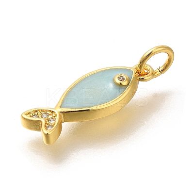 Brass Cubic Zirconia Pendants KK-M295-14G-02-1