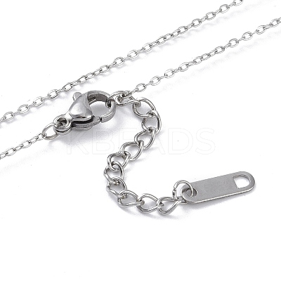 304 Stainless Steel with Polymer Clay Rhinestone Necklaces NJEW-G081-09P-1