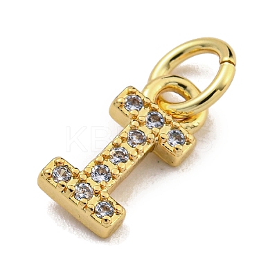 Initial Letter Brass with Cubic Zirconia Charms KK-Q814-26I-G-1