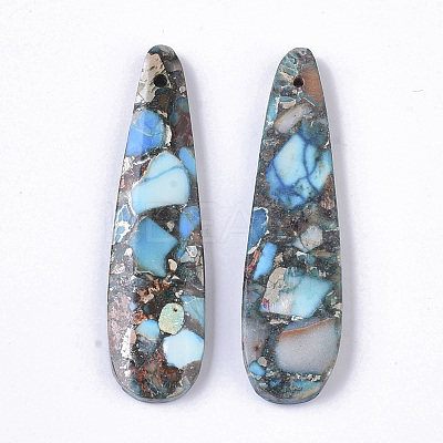 Synthetic Regalite/Imperial Jasper/Sea Sediment Jasper Pendants G-S366-006A-1