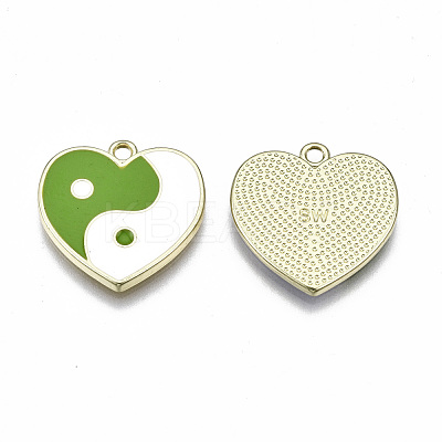 Rack Plating Alloy Enamel Pendants ENAM-T014-02B-RS-1