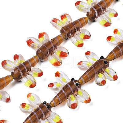 Autumn Theme Handmade Lampwork Beads Strands LAMP-Q031-017D-1