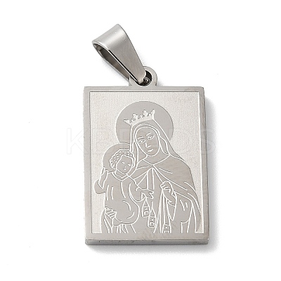 Non-Tarnish Mother's Day Theme 304 Stainless Steel Pendants STAS-D069-01C-P-1