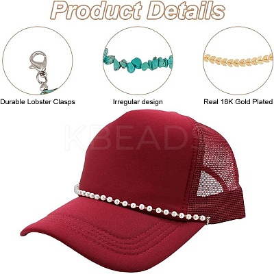 Synthetic Turquoise Chip & Brass Baseball Cap Chain AJEW-GO00030-1