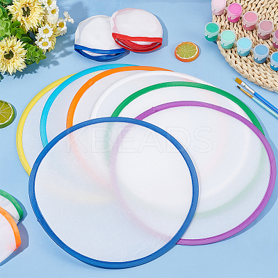 32Pcs 8 Colors Nylon Foldable Flying Disc or Fan with Storage Bag Assortment AJEW-BC0007-30A-1