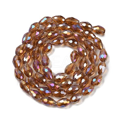 Transparent Electroplate Glass Beads Strands EGLA-N013-T4mm-B16-1