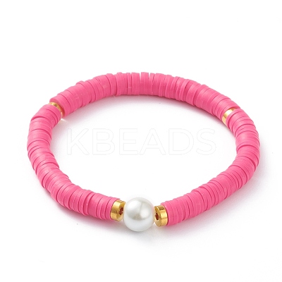 Handmade Polymer Clay Heishi Beads Stretch Bracelets BJEW-JB05759-1
