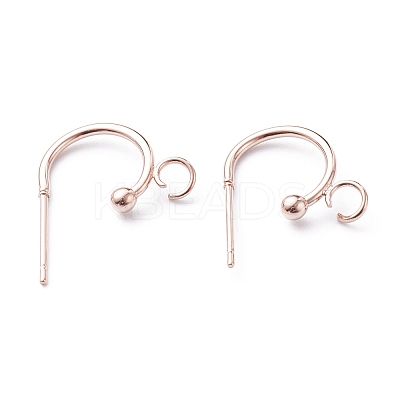 304 Stainless Steel Half Hoop Earrings STAS-Z028-B02-RG-1