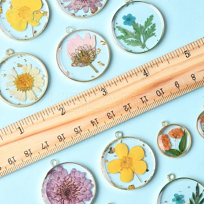 12Pcs 6 Styles Transparent Clear Epoxy Resin Pendants RESI-FS0001-88B-1