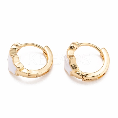 Brass Micro Pave Clear Cubic Zirconia Huggie Hoop Earrings EJEW-P187-B11-1
