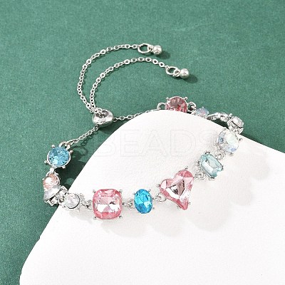 Alloy Rhinestone Slider Bracelets BJEW-A156-04P-1