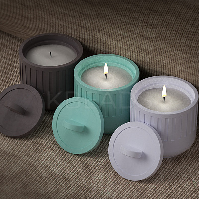 Stripe Pattern Column Candle Jar Molds LS-DIY-K073-04-1
