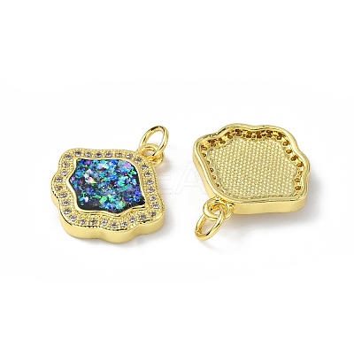 Brass Micro Pave Cubic Zirconia Pendants KK-A197-15G-1