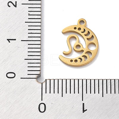 Real 18K Gold Plated 304 Stainless Steel Pendants STAS-R003-02G-09-1