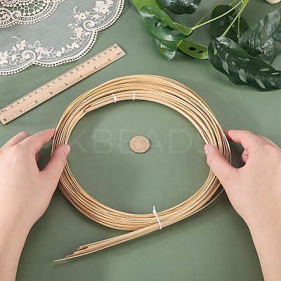 Flat Natural Bamboo Wicker Strips DIY-WH0591-586-1