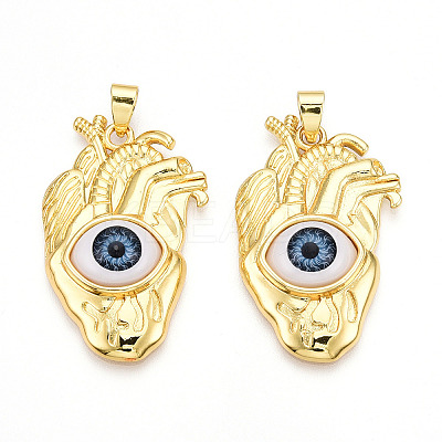 Brass Resin Pendants KK-T070-98-1