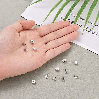 Anti-Tarnish Rhodium Plated Sterling Silver Ear Nuts X-STER-E041-11B-1