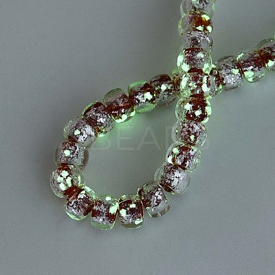 Luminous Handmade Silver Foil Glass Beads Strands FOIL-N029-02B-03-1