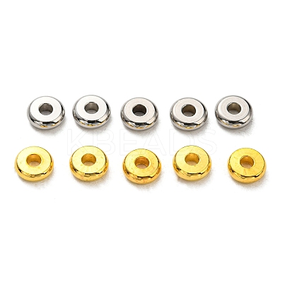 200Pcs 2 Colors Flat Round Brass Spacer Beads KK-SZ0001-65-1