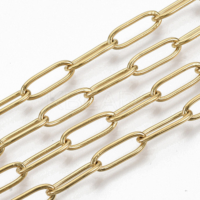 PVD Vacuum Plating 304 Stainless Steel Paperclip Chains X-CHS-S006-JN957-2-01-1