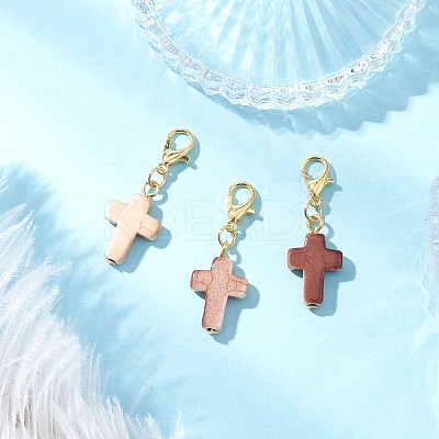 Spray Painted Synthetic Turquoise Pendant Decorations HJEW-JM03932-02-1