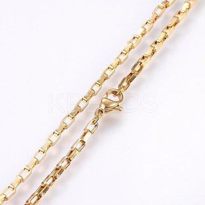 304 Stainless Steel Box Chain Necklaces NJEW-F226-07G-02-1