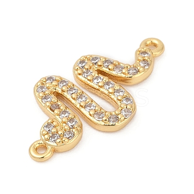 Brass Micro Pave Clear Cubic Zirconia Connector Charms KK-G526-02G-1