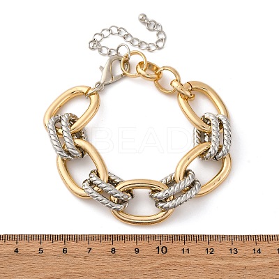 Iron & Alloy & Aluminum Cable Chain Bracelets for Women BJEW-U042-02GP-1