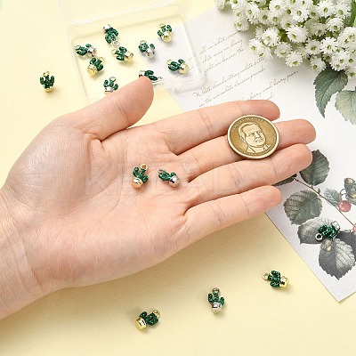 16Pcs 2 Colors Alloy Enamel Cactus Charms ENAM-CJ0007-47-1
