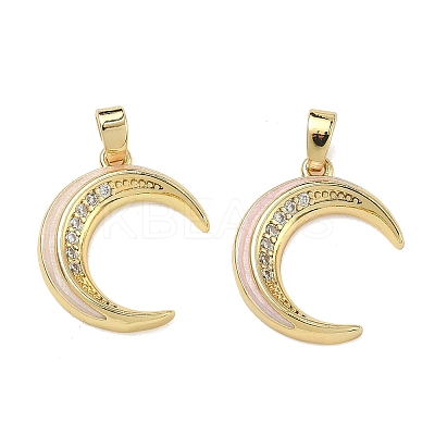 Brass Micro Pave Clear Cubic Zirconia Pendants KK-A294-04G-01-1