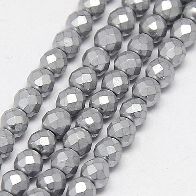 Electroplate Non-magnetic Synthetic Hematite Beads Strands G-J169C-3mm-07-1