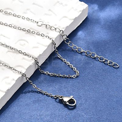 Non-Tarnish 304 Stainless Steel Cable Chain Necklace STAS-T040-PJ204-45-1