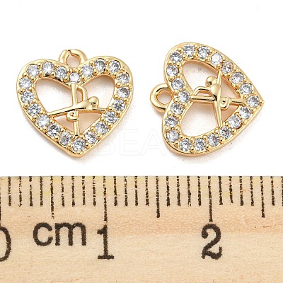 Brass Micro Cubic Zirconia Charms KK-Q789-28G-1