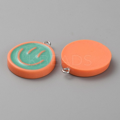 Opaque Resin Enamel Pendants LS-RESI-WH0036-20D-1