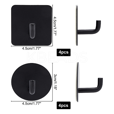 8Pcs 2 Style 304 Stainless Steel Hook Hanger STAS-OC0001-08-1