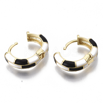 Brass Huggie Hoop Earrings EJEW-S209-06A-1