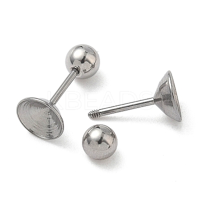 304 Stainless Steel Stud Earring Findings STAS-U056-04C-P-1