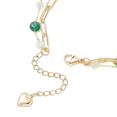 Natural Green Agate Beads Multi-layered Bracelets BJEW-JB12217-01-1