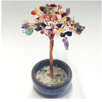 Natural Gemstone Chips Tree Display Decorations PW23051679271-1
