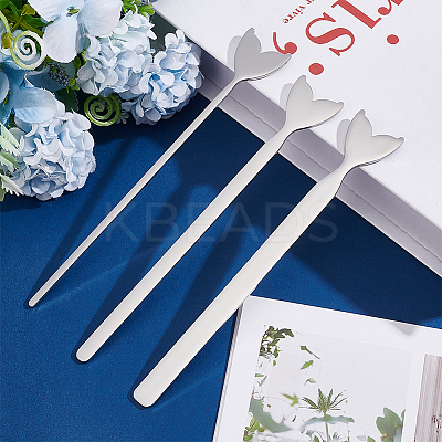 3Pcs 3 Style Stainless Steel Fishtail Bangle Blank Strips FIND-UN0001-96P-1