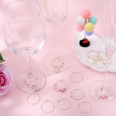 316 Surgical Stainless Steel Wine Glass Charms Rings STAS-SC0007-26G-1
