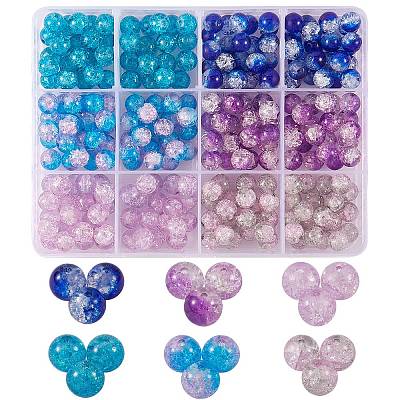 300Pcs 6 Colors Spray Painted Crackle Glass Beads CCG-SZ0001-11C-1