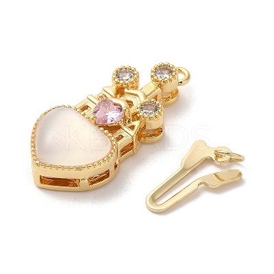 Brass Micro Pave Cubic Zirconia Box Clasps KK-A227-31G-1