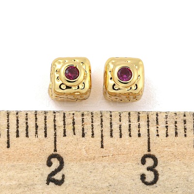 Brass Micro Pave Cubic Zirconia Beads KK-G490-18G-02-1