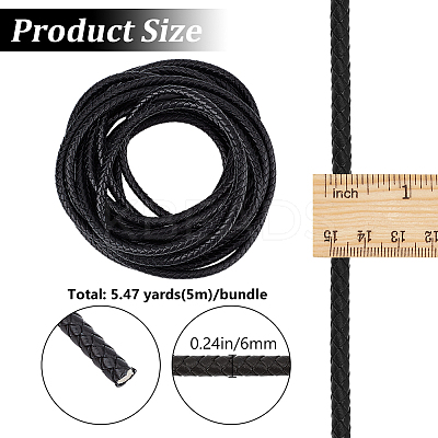 5M Braided Leather Cord with Core WL-BBC0001-01C-02-1
