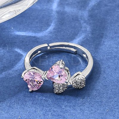 Brass Micro Pave Clear Cubic Zirconia Cuff Open Rings CU-CBA5C10-15P-1