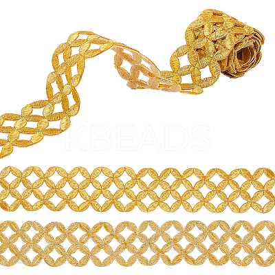 Iron on/Sew on Embroidery Coin Polyester Hollow Lace Ribbons OCOR-WH0085-50-1