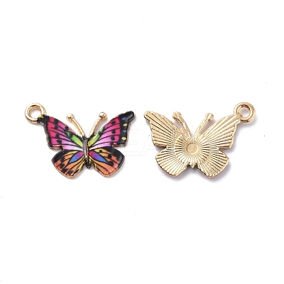 Light Gold Alloy Enamel Pendants ENAM-G210-02LG-03-1